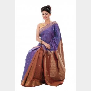 Beautiful color combination of Silk Katan Sharee from Tangail with blouse piece